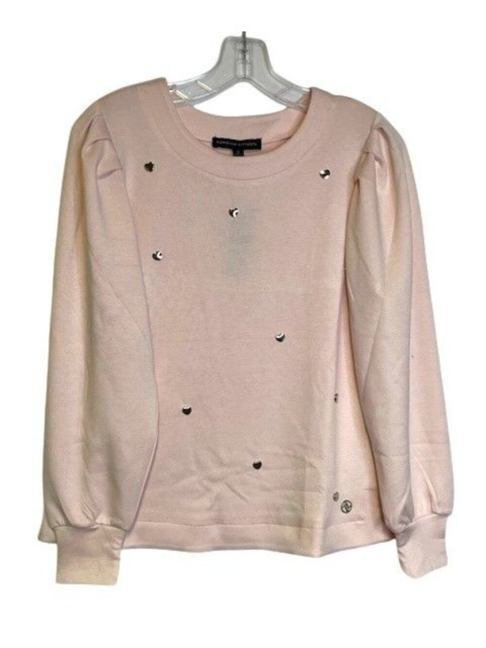 Adrienne Vittadini Top with Metal Hearts SMALL